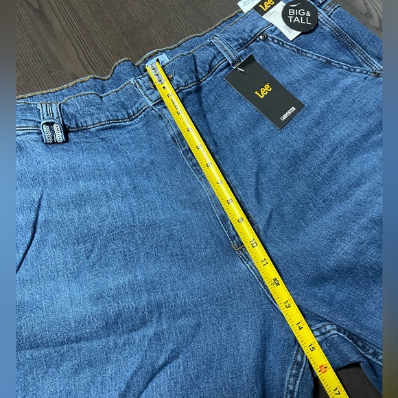 New- Lee Big&Tall 46 Jean Carpenter Shorts Original Stone Wash, Stretch - Picture 7 of 13